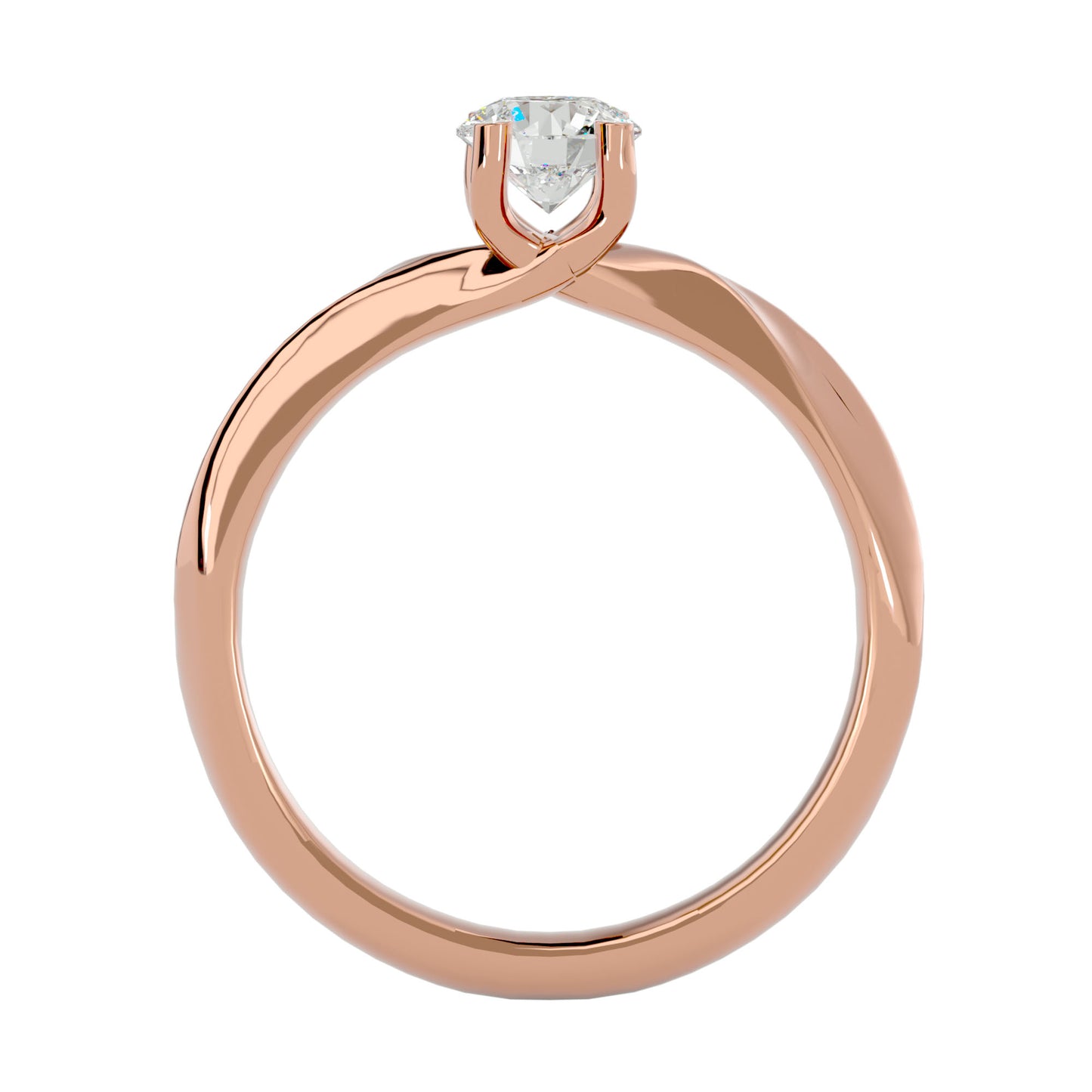 Iconique Classic Solitaire- 0.59 Ct Round Diamond Gold Ring