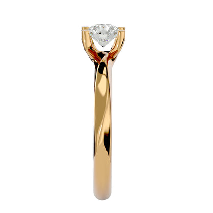 Iconique Classic Solitaire- 0.59 Ct Round Diamond Gold Ring