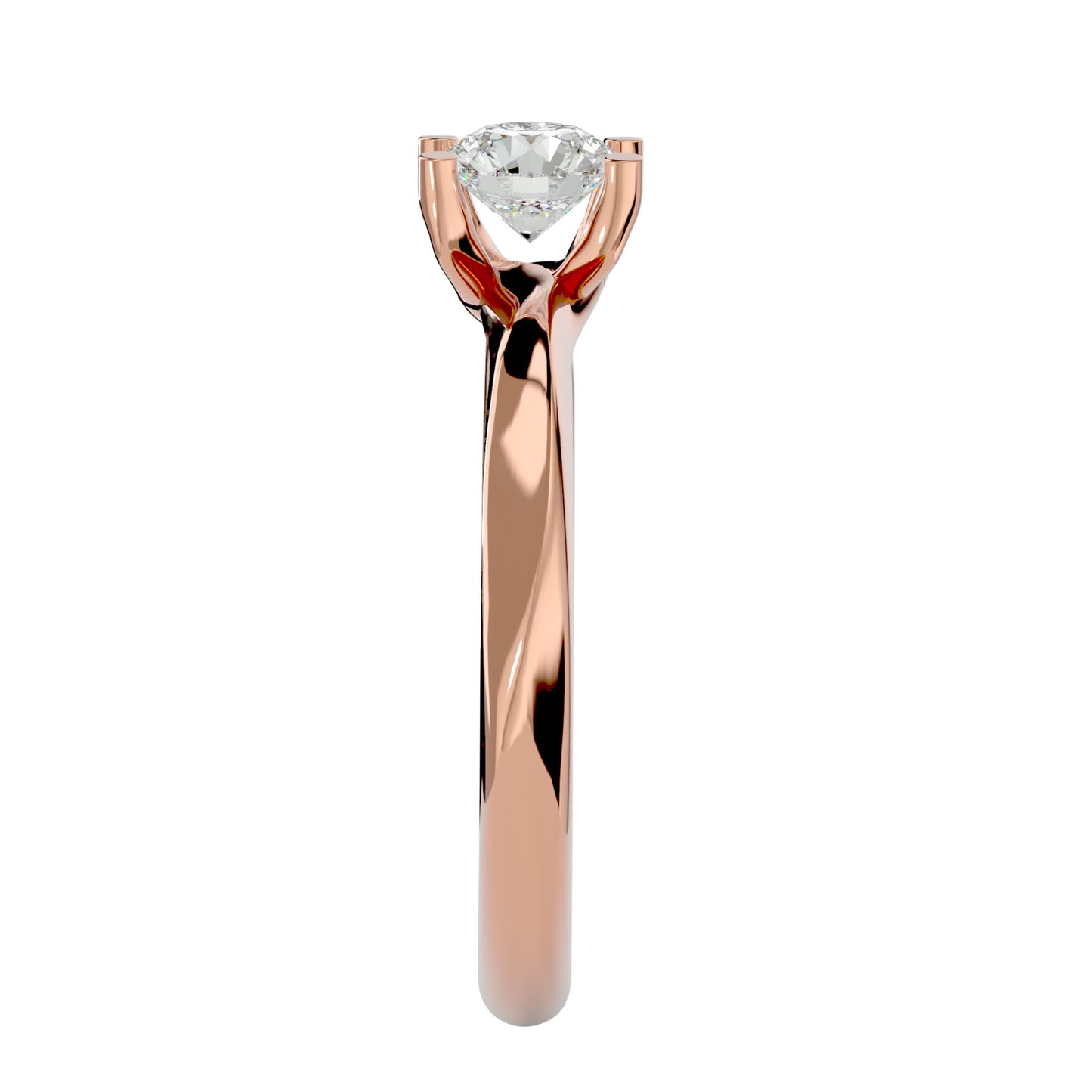 Iconique Classic Solitaire- 0.59 Ct Round Diamond Gold Ring