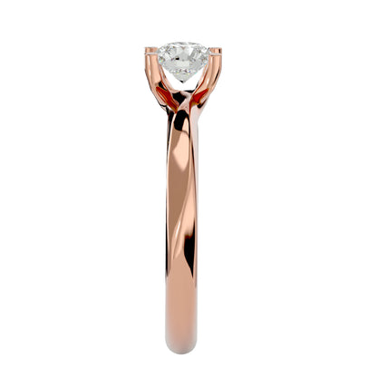 Iconique Classic Solitaire- 0.59 Ct Round Diamond Gold Ring