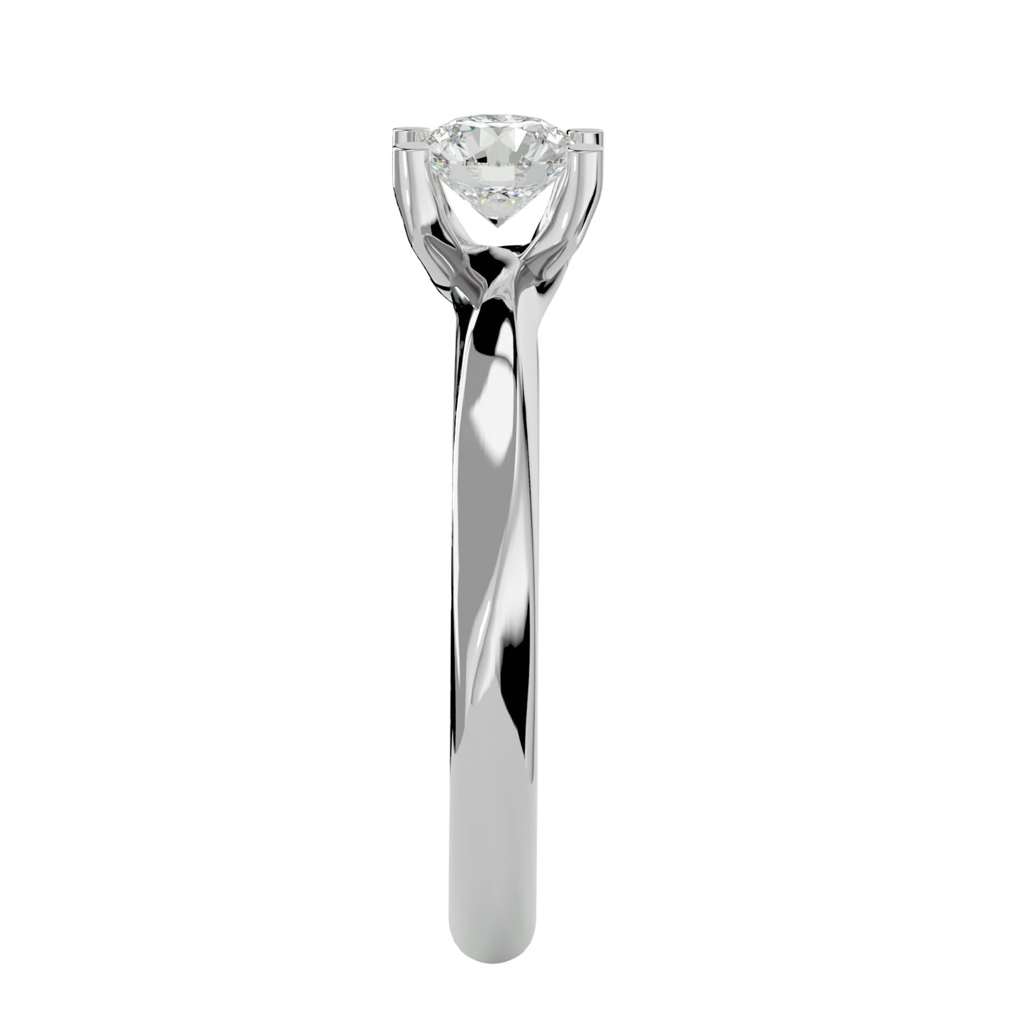 Iconique Classic Solitaire- 0.59 Ct Round Diamond Gold Ring