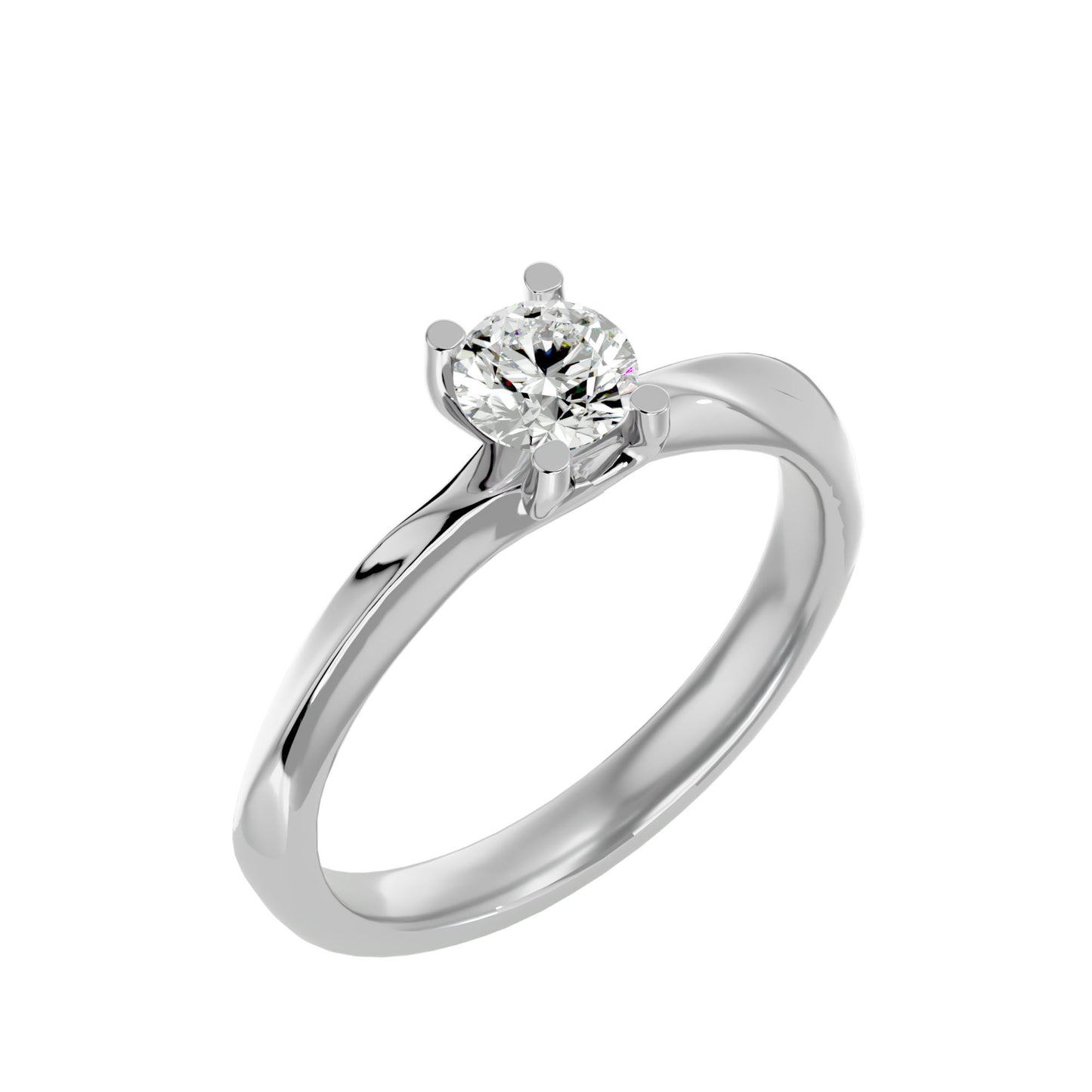 Iconique Classic Solitaire- 0.59 Ct Round Diamond Gold Ring