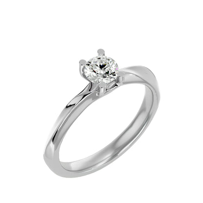 Iconique Classic Solitaire- 0.59 Ct Round Diamond Gold Ring