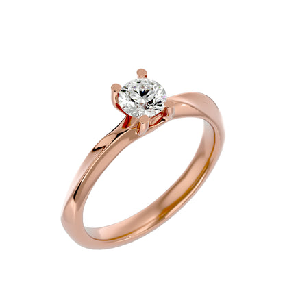 Iconique Classic Solitaire- 0.59 Ct Round Diamond Gold Ring