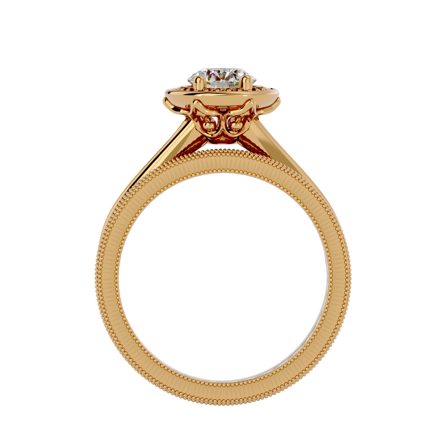 Iconique Beautiful Solitaire - 1.45 Ct Round Diamond Gold Ring