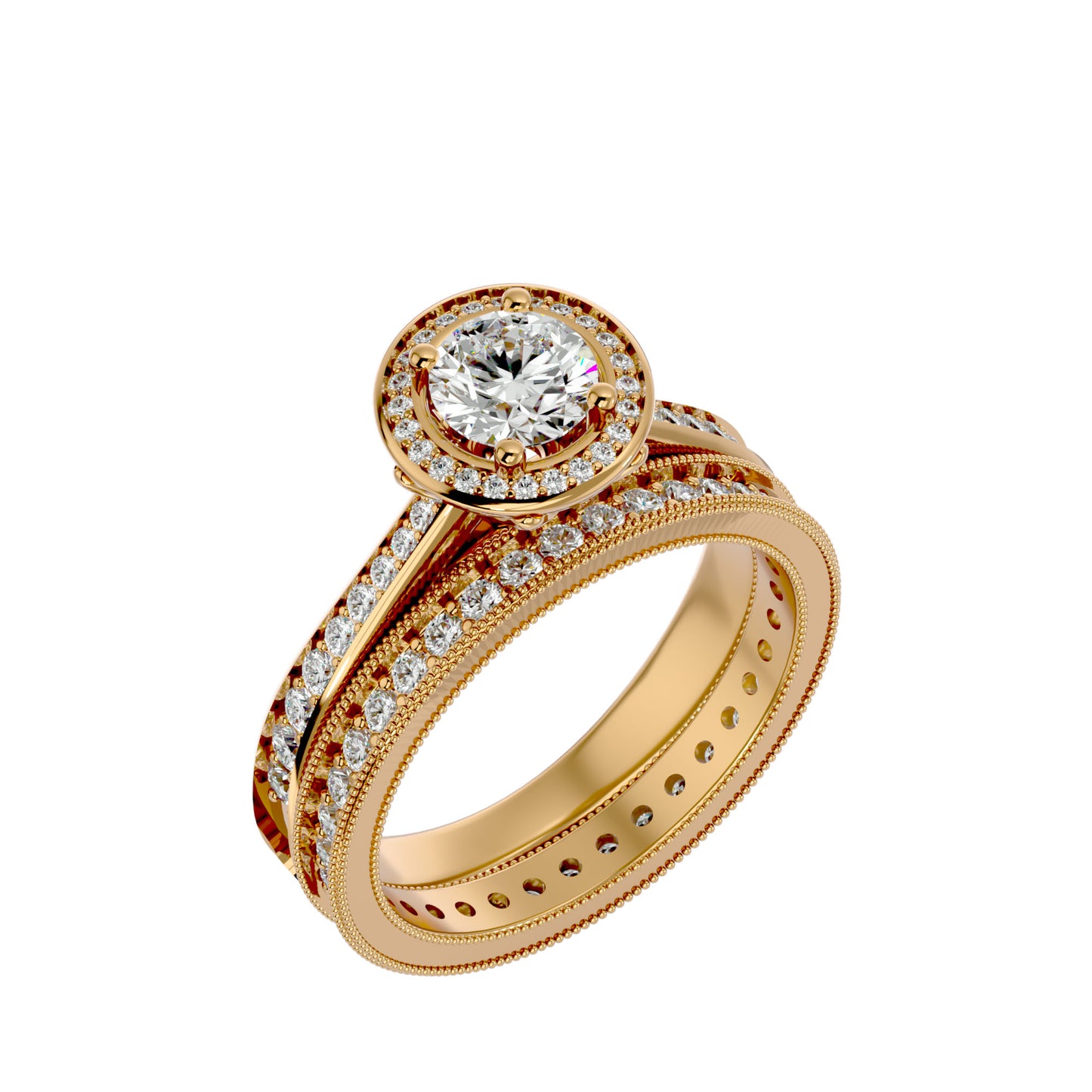 Iconique Beautiful Solitaire - 1.45 Ct Round Diamond Gold Ring
