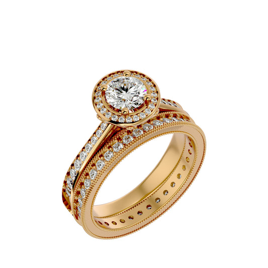 Iconique Beautiful Solitaire - 1.45 Ct Round Diamond Gold Ring
