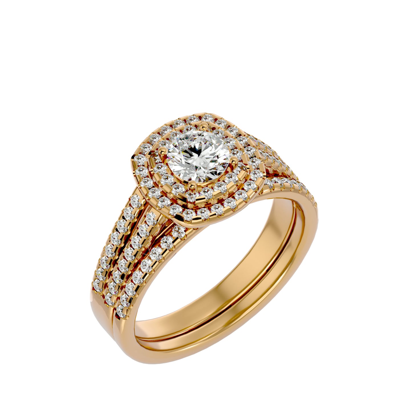 Iconique Beautiful Solitaire - 1.1 Ct Round Diamond Gold Ring