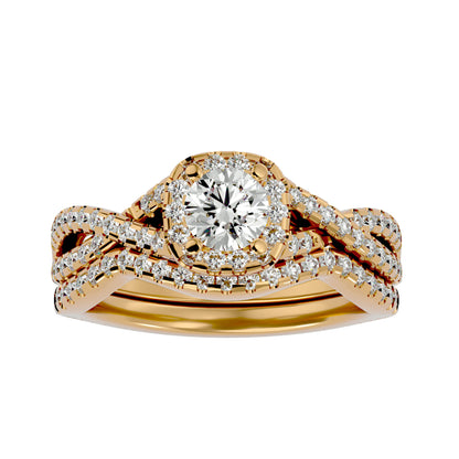 Iconique Beautiful Solitaire - 1.08 Ct Round Diamond Gold Ring