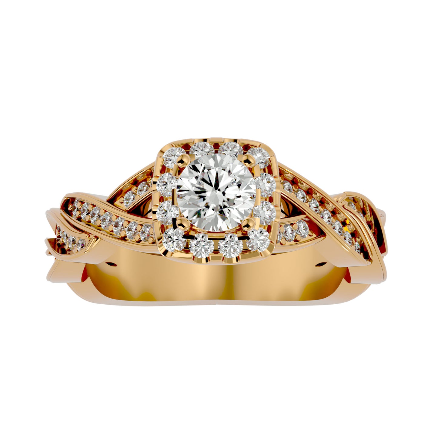 Iconique Beautiful Solitaire Band- 0.93 Ct Round Diamond Gold Ring