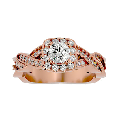 Iconique Beautiful Solitaire Band- 0.93 Ct Round Diamond Gold Ring