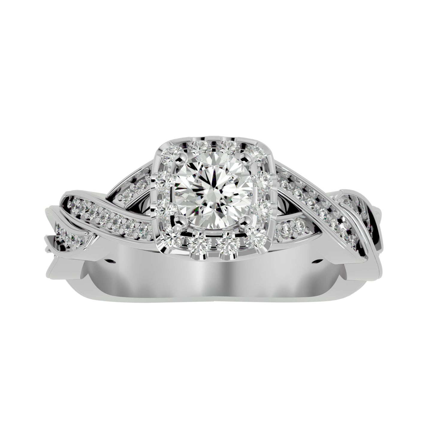 Iconique Beautiful Solitaire Band- 0.93 Ct Round Diamond Gold Ring