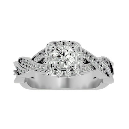 Iconique Beautiful Solitaire Band- 0.93 Ct Round Diamond Gold Ring