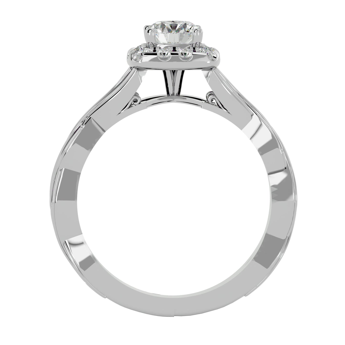 Iconique Beautiful Solitaire Band- 0.93 Ct Round Diamond Gold Ring