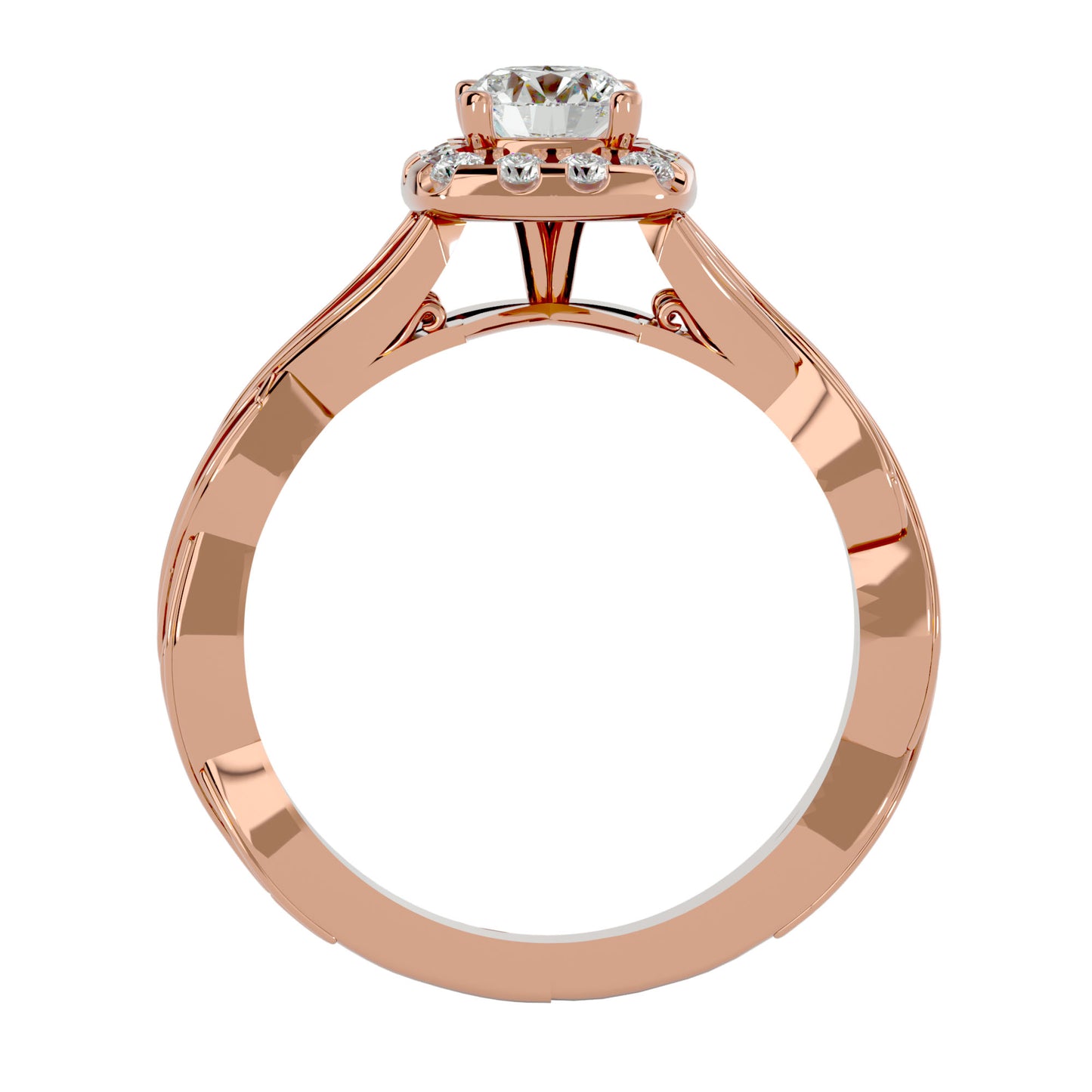 Iconique Beautiful Solitaire Band- 0.93 Ct Round Diamond Gold Ring