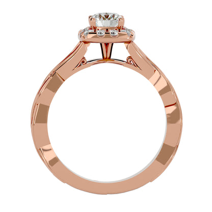 Iconique Beautiful Solitaire Band- 0.93 Ct Round Diamond Gold Ring