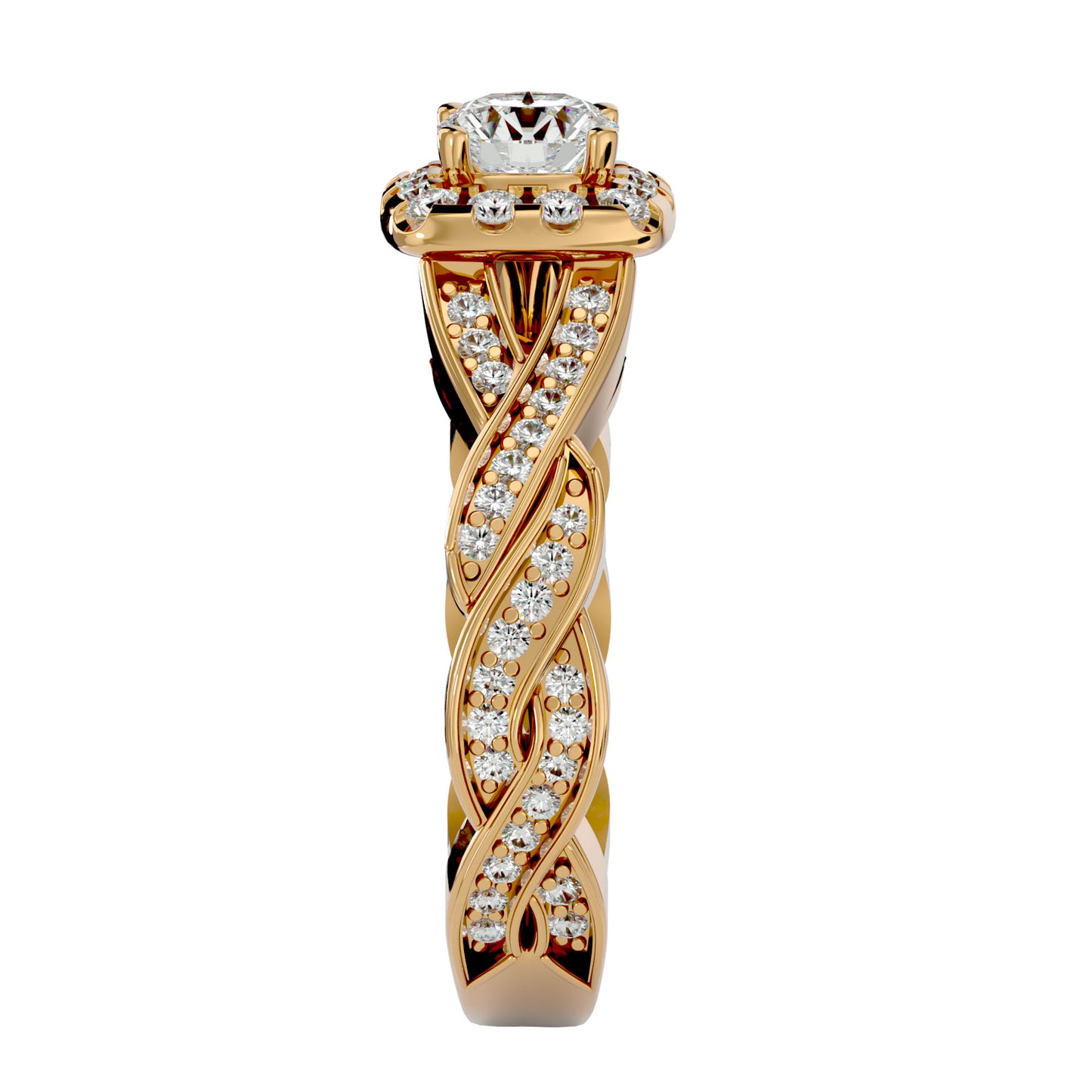 Iconique Beautiful Solitaire Band- 0.93 Ct Round Diamond Gold Ring