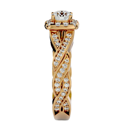 Iconique Beautiful Solitaire Band- 0.93 Ct Round Diamond Gold Ring