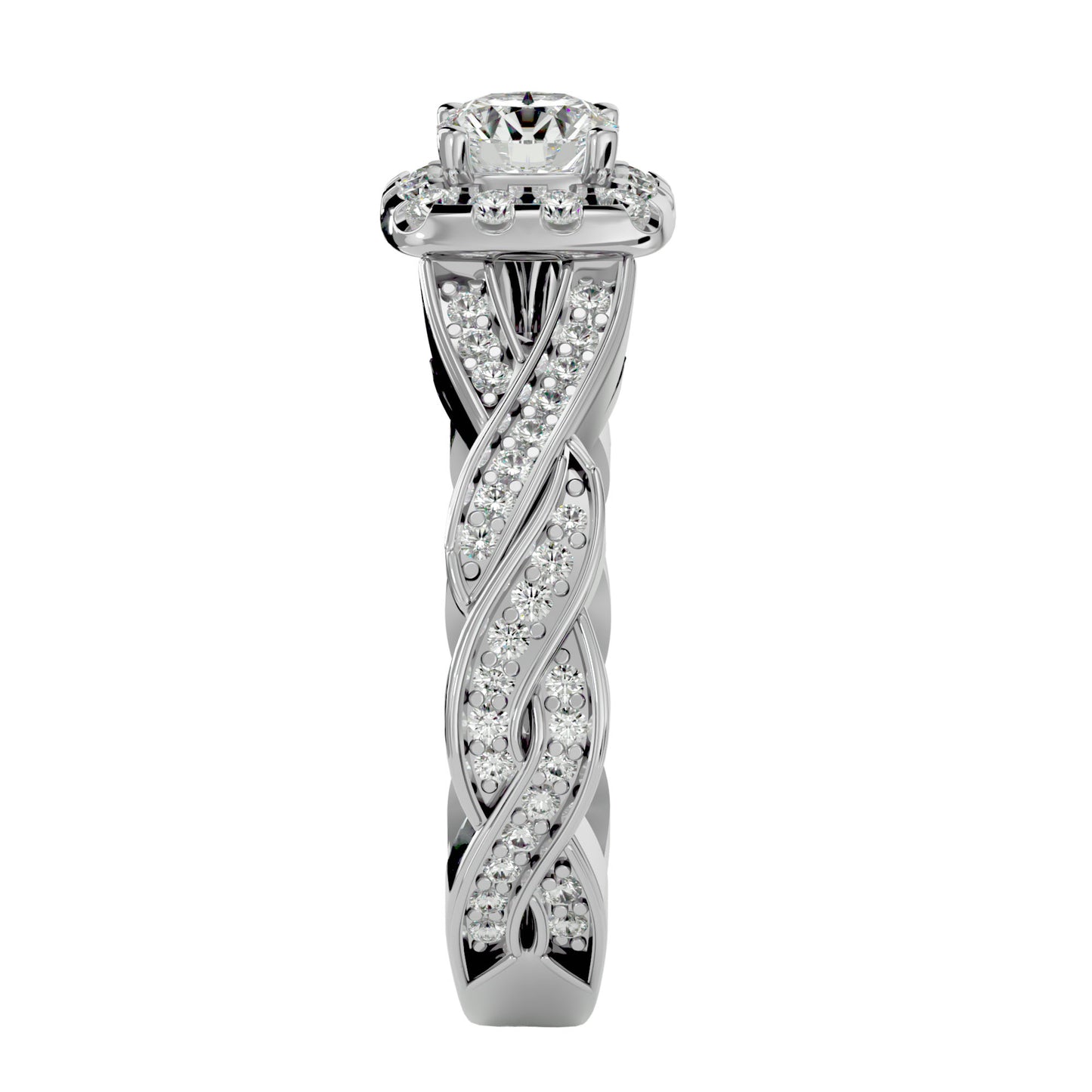 Iconique Beautiful Solitaire Band- 0.93 Ct Round Diamond Gold Ring