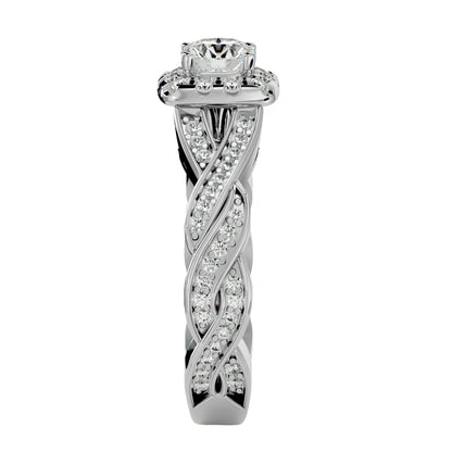 Iconique Beautiful Solitaire Band- 0.93 Ct Round Diamond Gold Ring