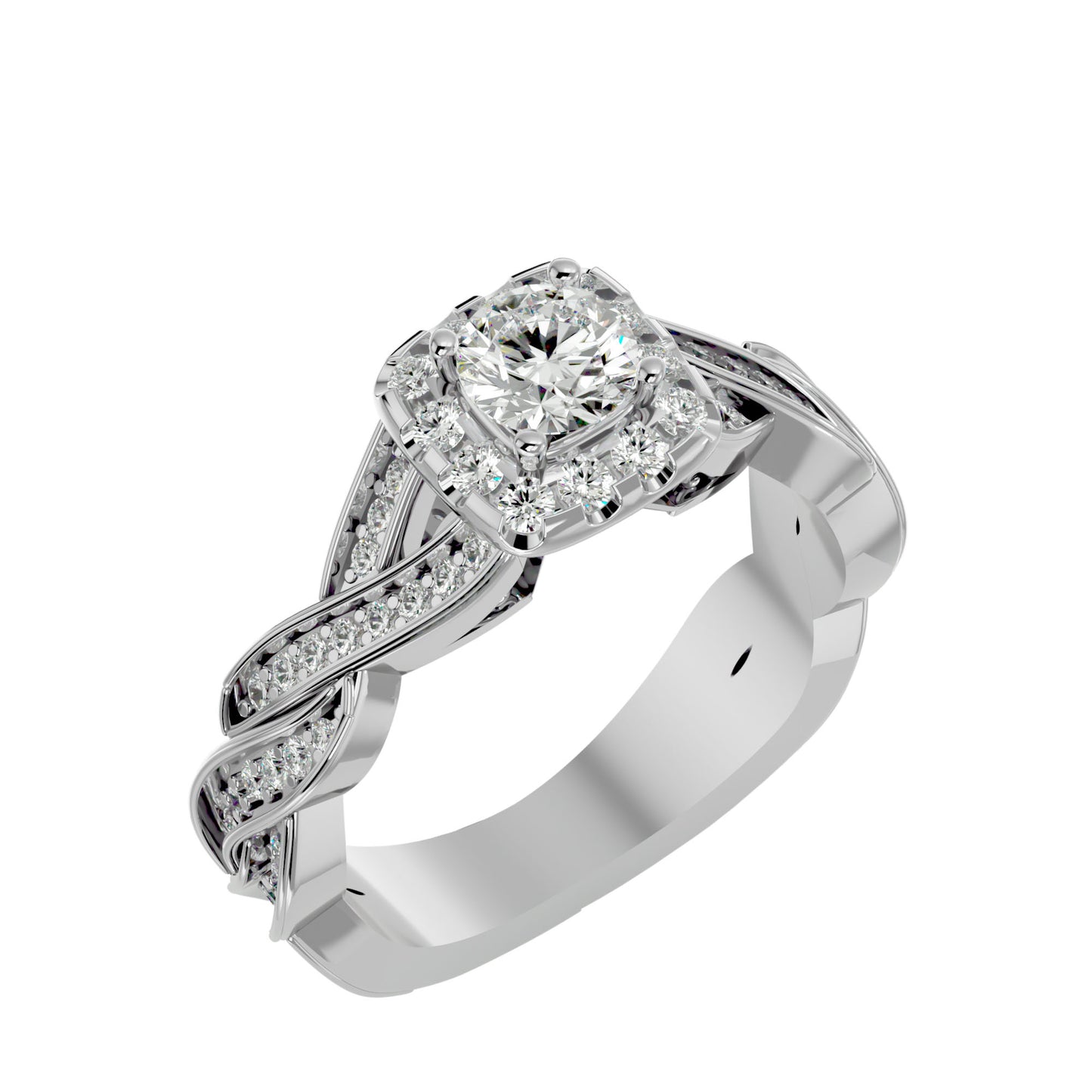 Iconique Beautiful Solitaire Band- 0.93 Ct Round Diamond Gold Ring