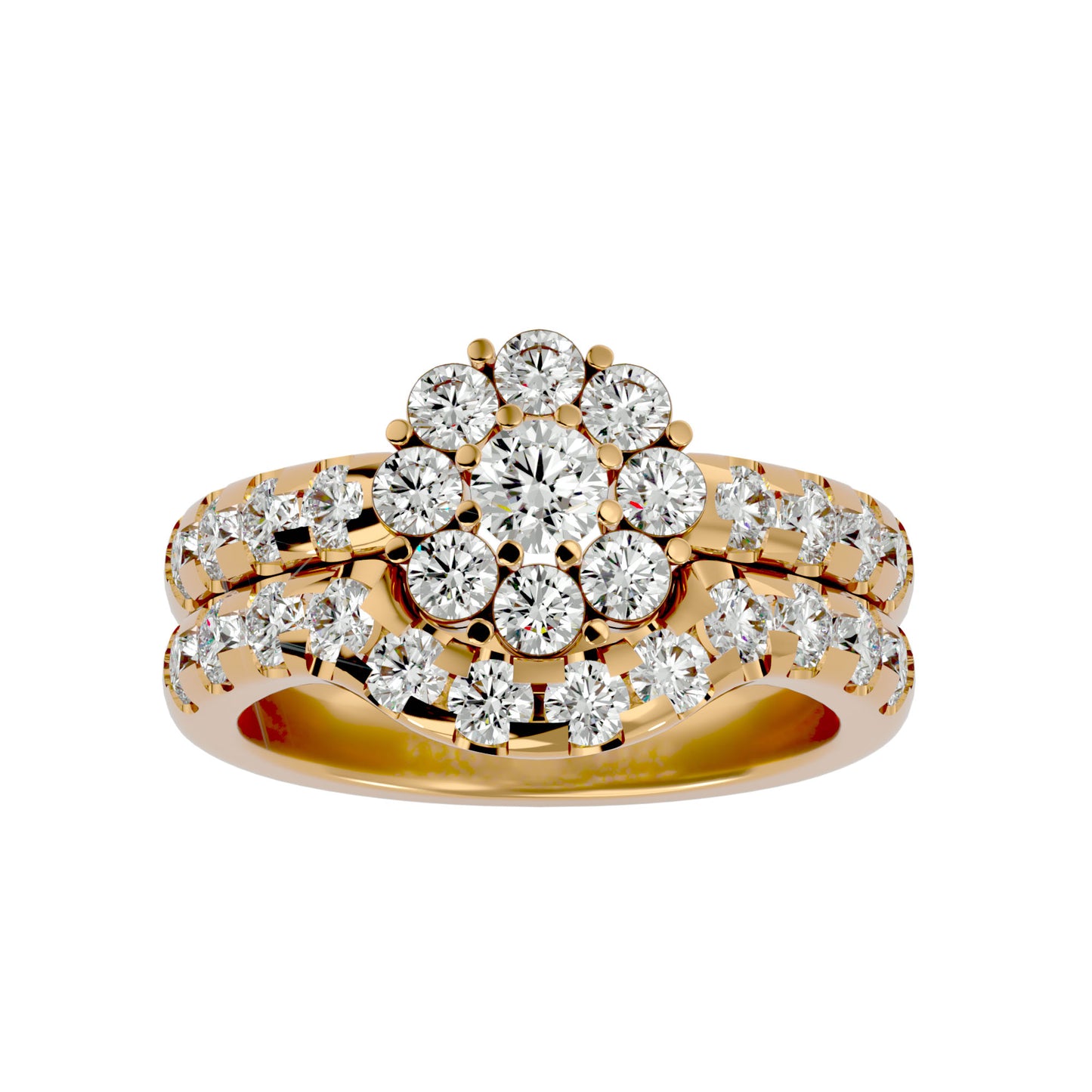Iconique Premium Solitaire Band- 2.00 Ct Round Diamond Gold Ring