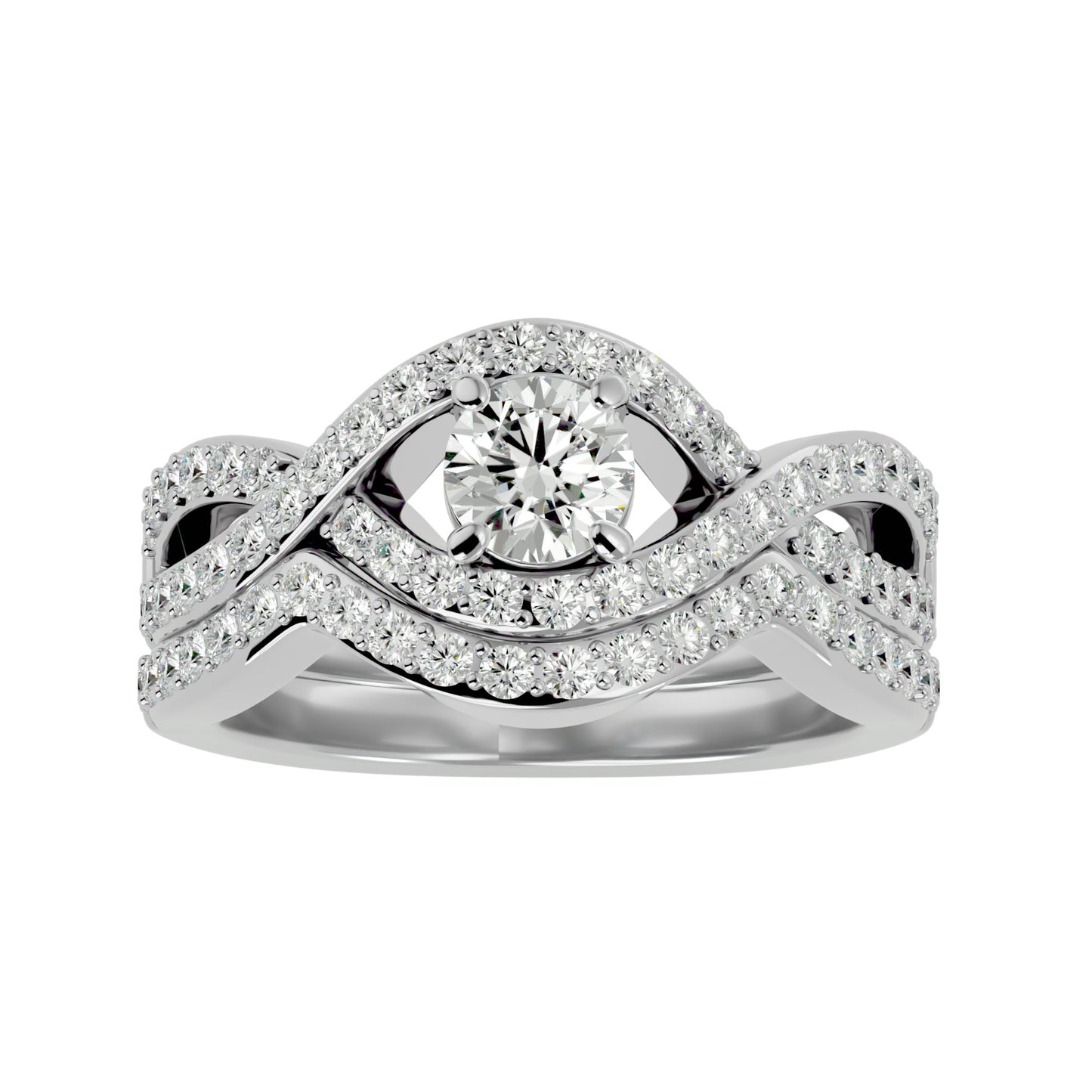 Iconique Lustrous Solitaire Band-1.36 Ct Round Diamond Gold Ring