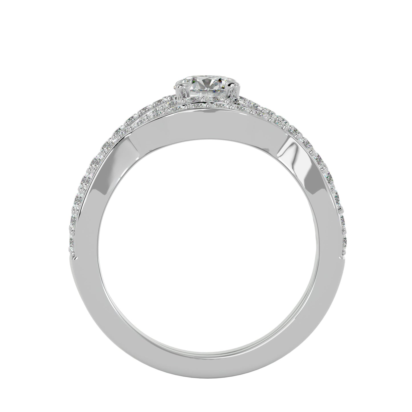 Iconique Lustrous Solitaire Band-1.36 Ct Round Diamond Gold Ring