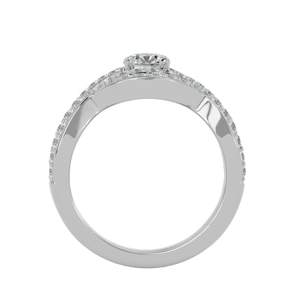 Iconique Lustrous Solitaire Band-1.36 Ct Round Diamond Gold Ring