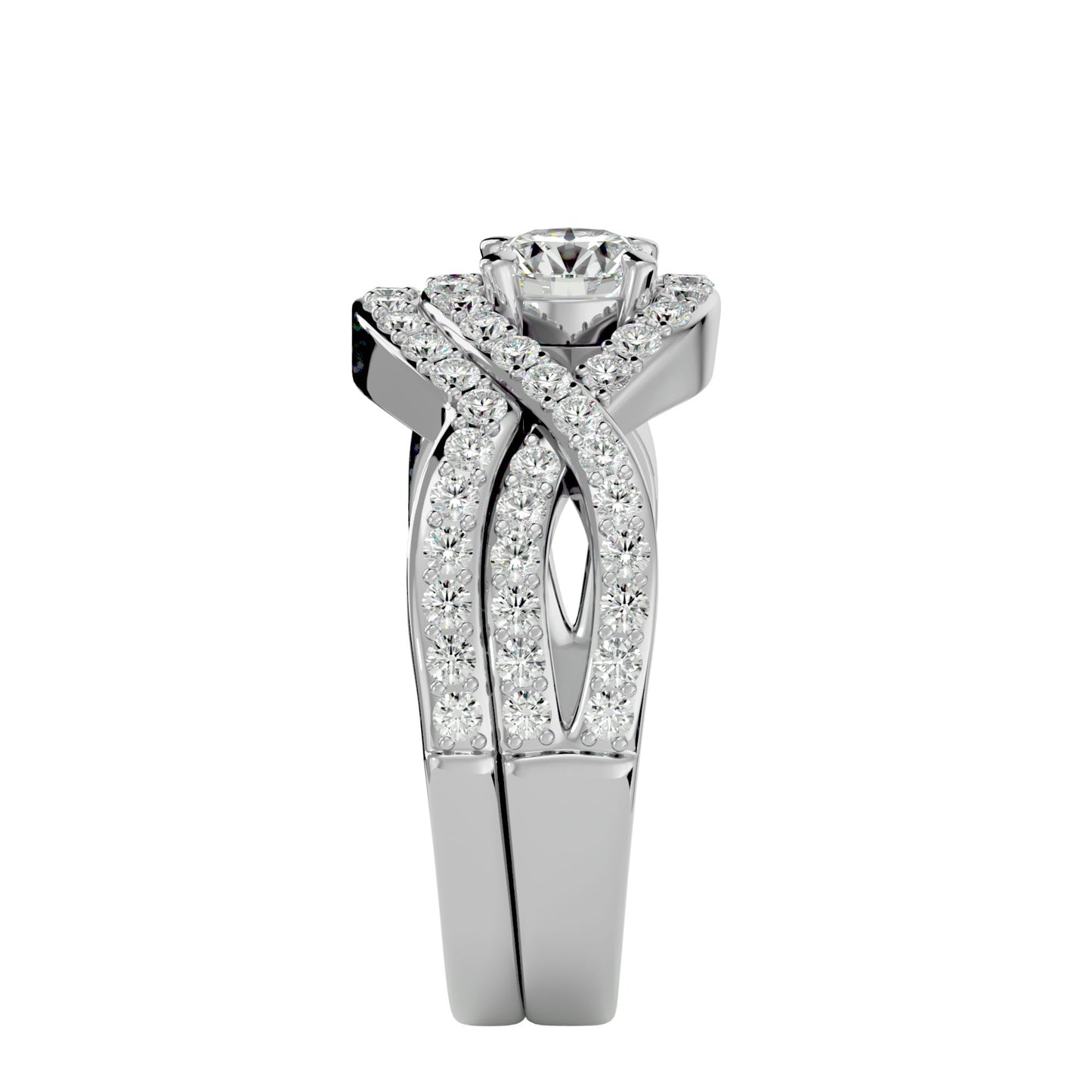 Iconique Lustrous Solitaire Band-1.36 Ct Round Diamond Gold Ring