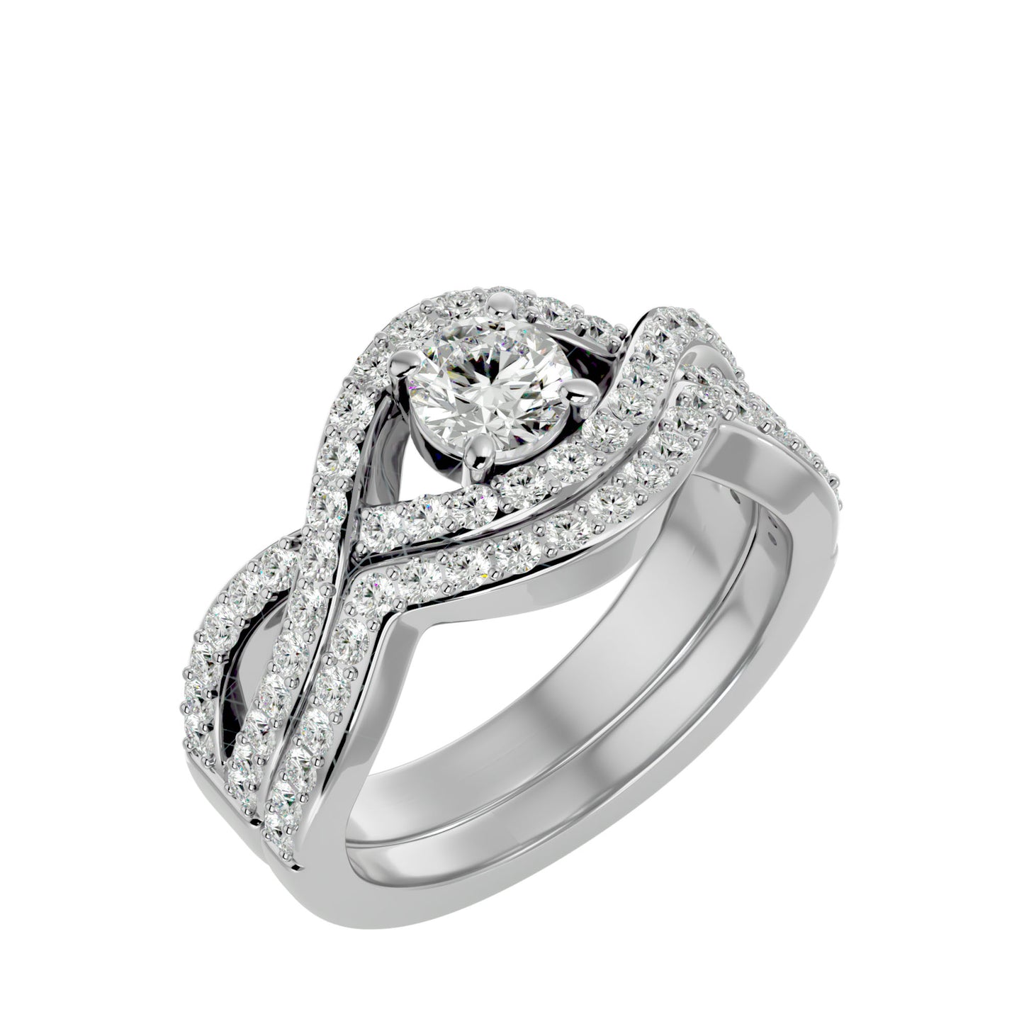 Iconique Lustrous Solitaire Band-1.36 Ct Round Diamond Gold Ring