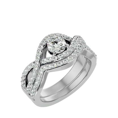 Iconique Lustrous Solitaire Band-1.36 Ct Round Diamond Gold Ring