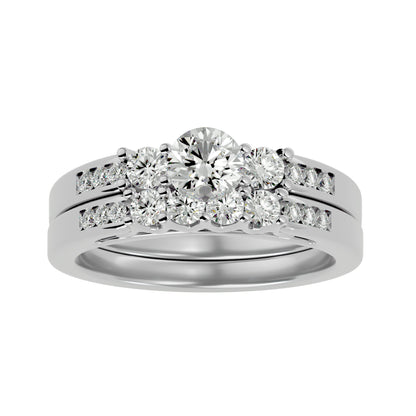 Iconique Beautiful Solitaire Band-1.13 Ct Round Diamond Gold Ring