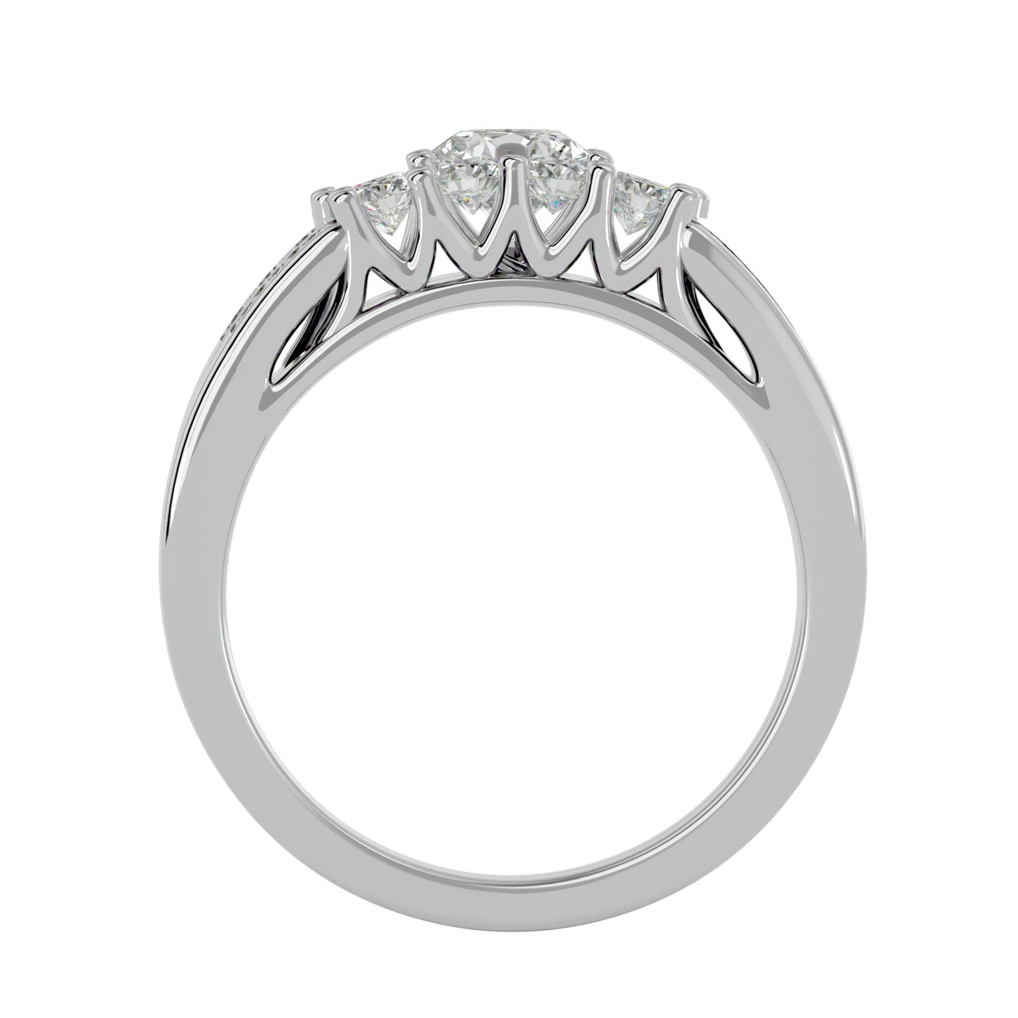 Iconique Beautiful Solitaire Band-1.13 Ct Round Diamond Gold Ring