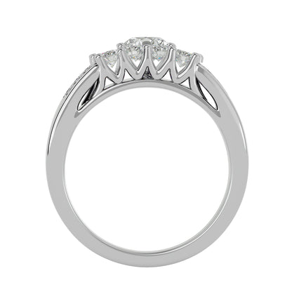 Iconique Beautiful Solitaire Band-1.13 Ct Round Diamond Gold Ring