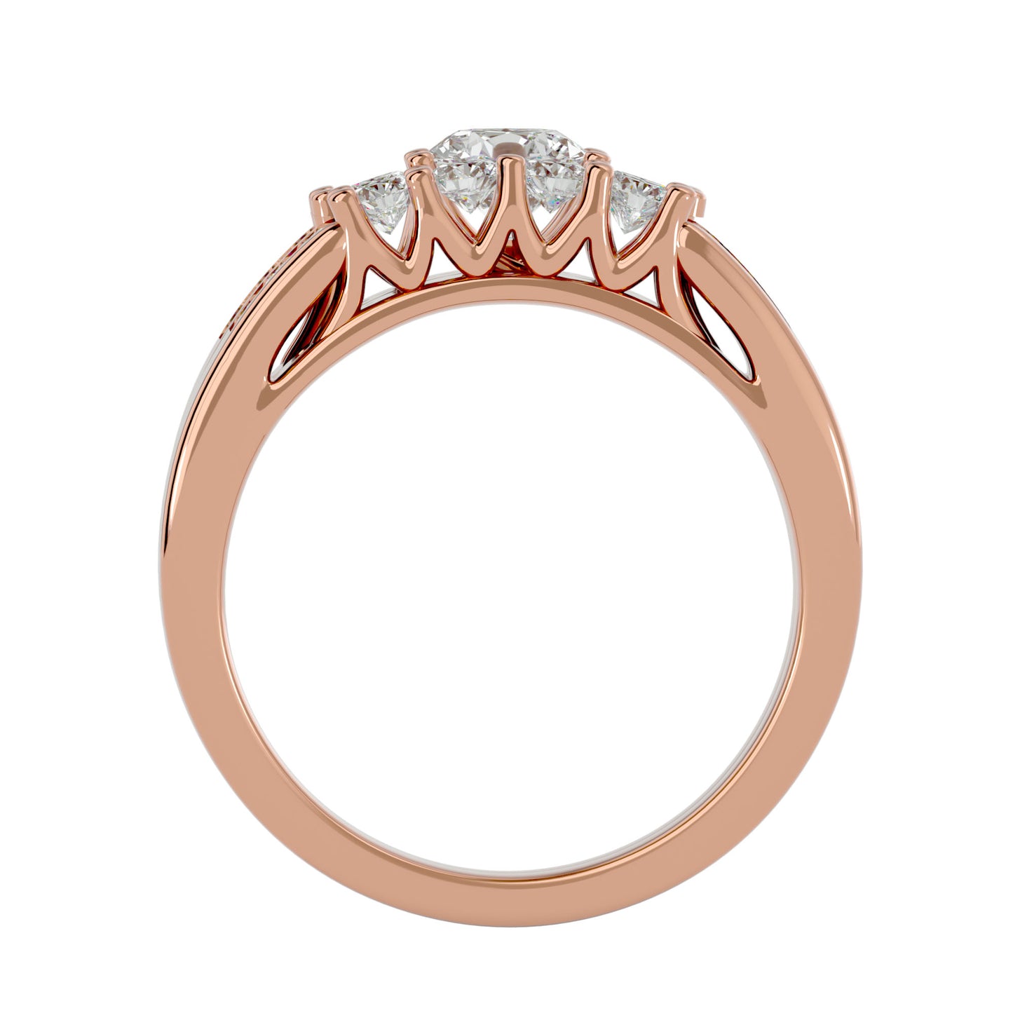 Iconique Beautiful Solitaire Band-1.13 Ct Round Diamond Gold Ring
