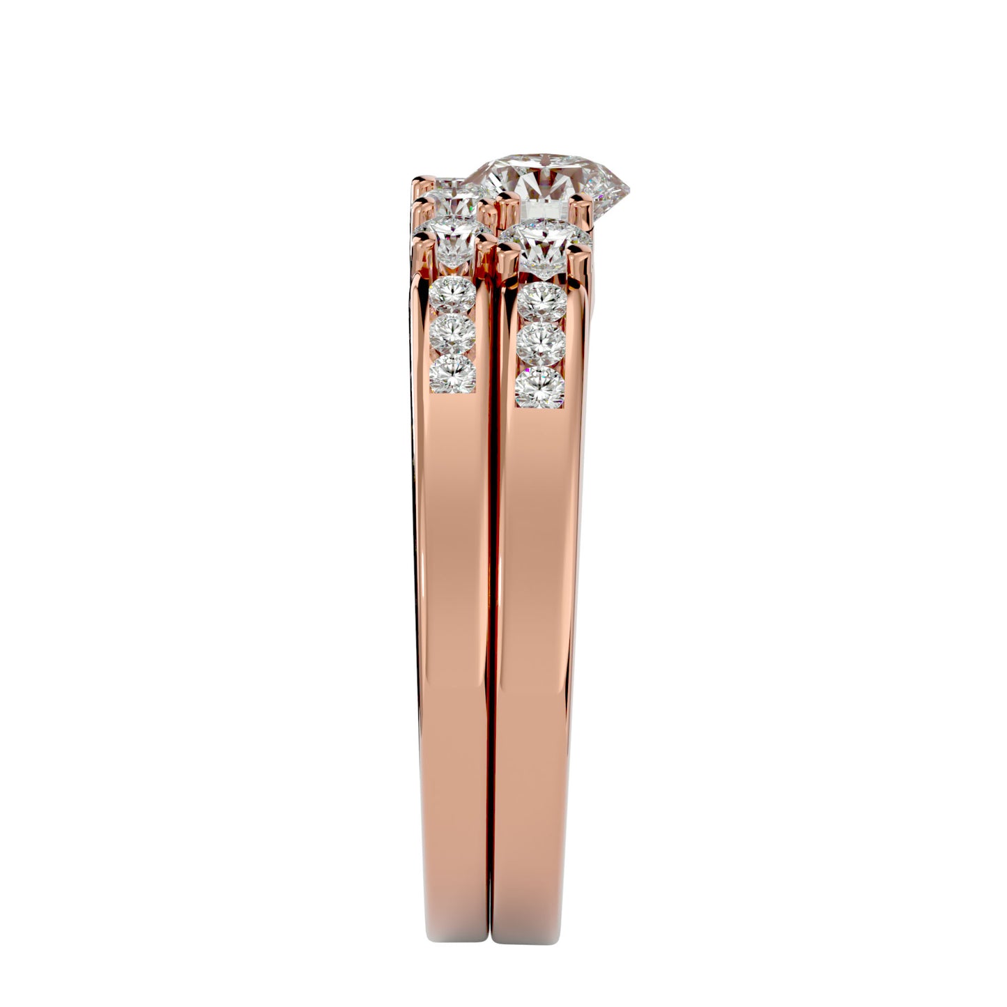 Iconique Beautiful Solitaire Band-1.13 Ct Round Diamond Gold Ring