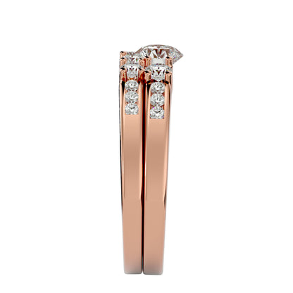 Iconique Beautiful Solitaire Band-1.13 Ct Round Diamond Gold Ring