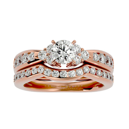 Iconique Beautiful Solitaire Band-1.53 Ct Round Diamond Gold Ring