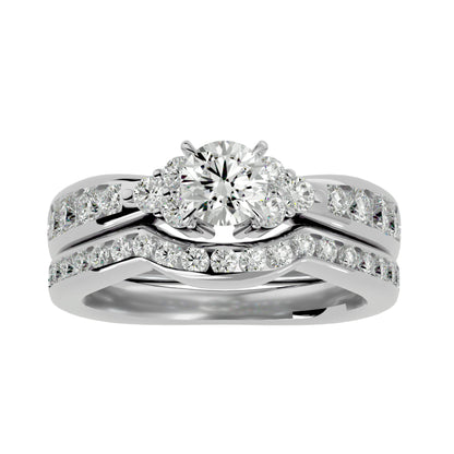 Iconique Beautiful Solitaire Band-1.53 Ct Round Diamond Gold Ring