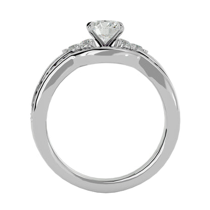 Iconique Beautiful Solitaire Band-1.53 Ct Round Diamond Gold Ring