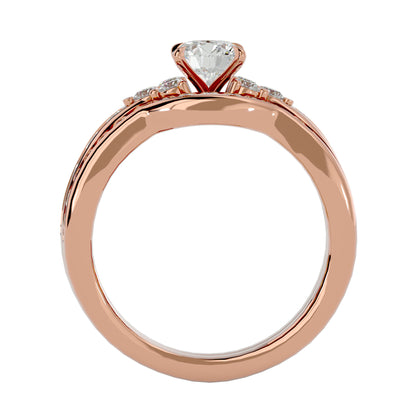Iconique Beautiful Solitaire Band-1.53 Ct Round Diamond Gold Ring
