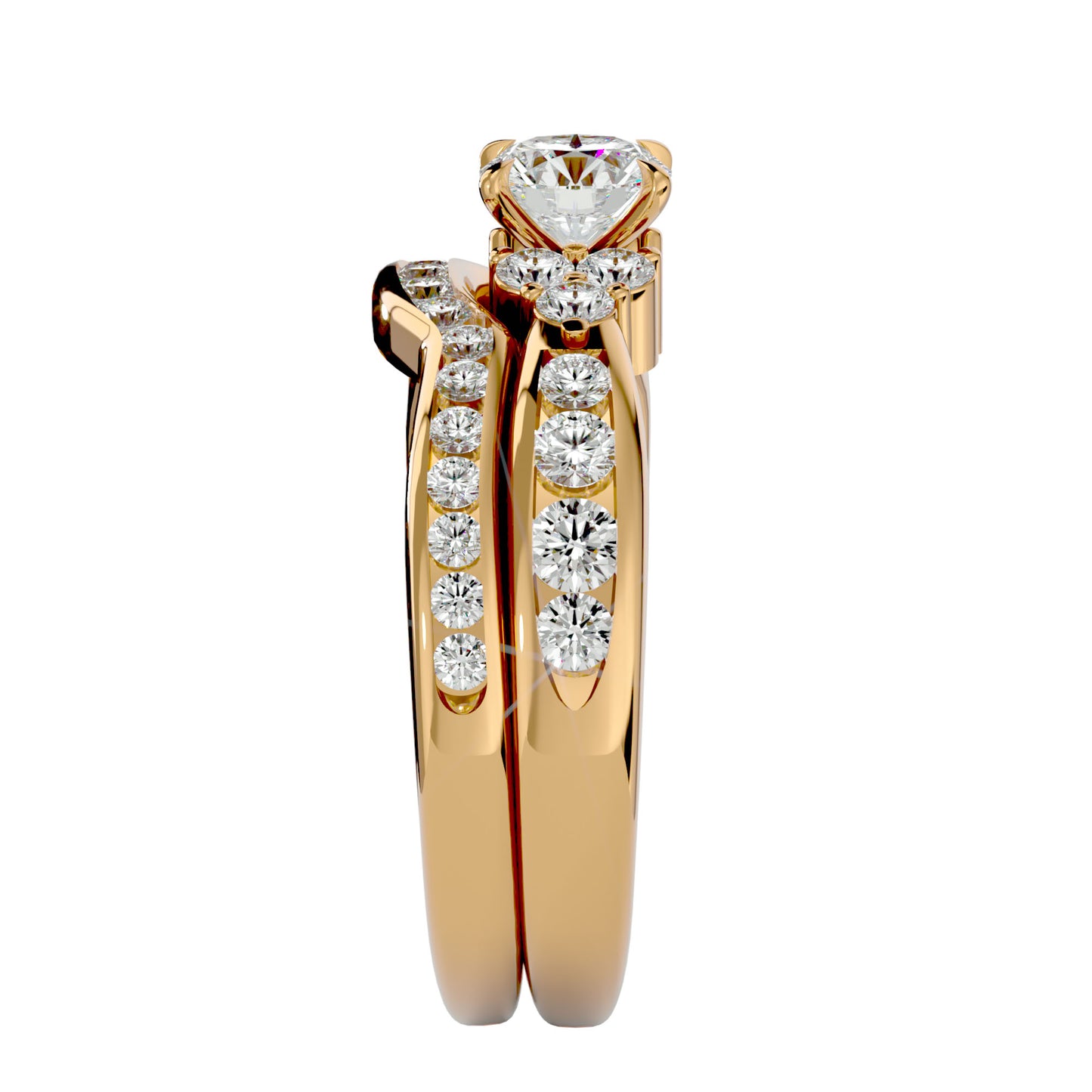 Iconique Beautiful Solitaire Band-1.53 Ct Round Diamond Gold Ring
