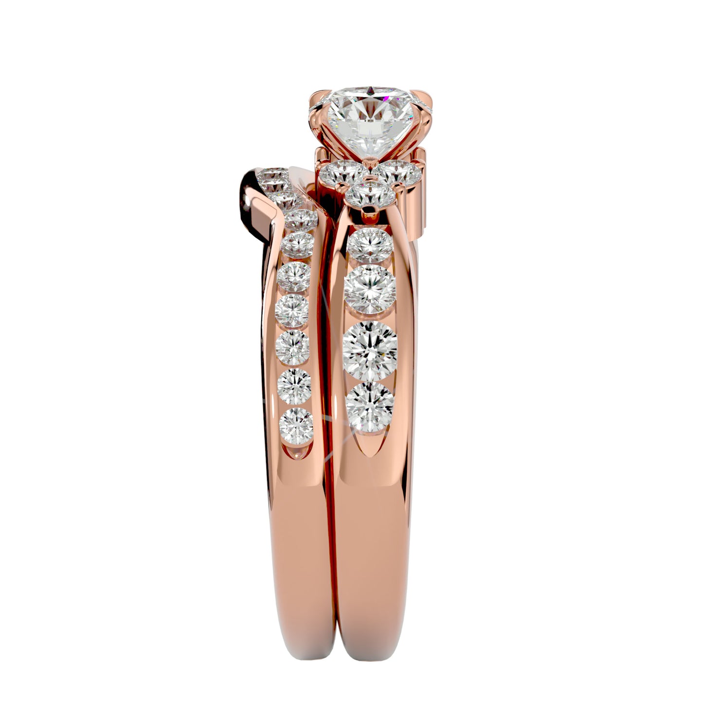Iconique Beautiful Solitaire Band-1.53 Ct Round Diamond Gold Ring