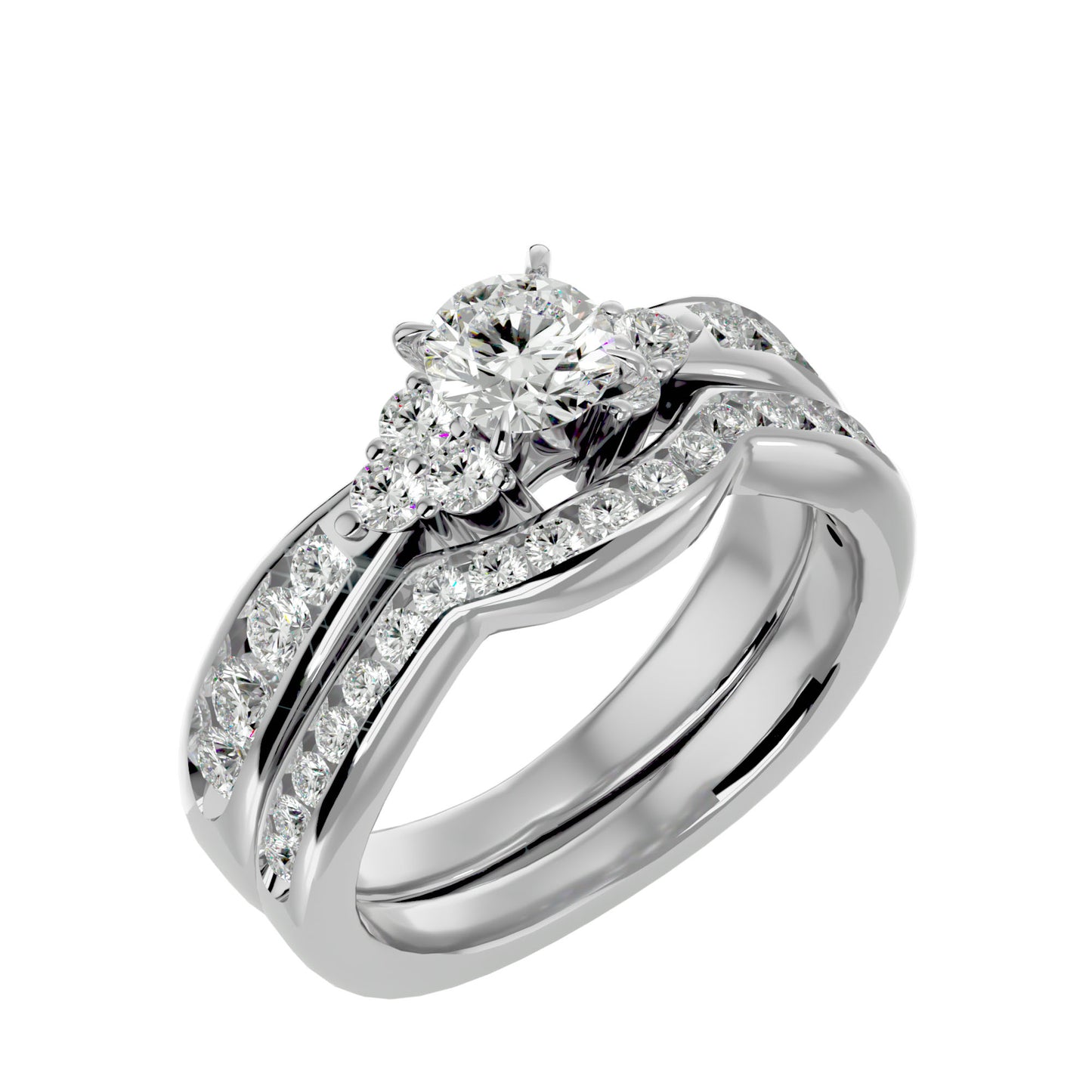Iconique Beautiful Solitaire Band-1.53 Ct Round Diamond Gold Ring
