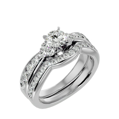 Iconique Beautiful Solitaire Band-1.53 Ct Round Diamond Gold Ring