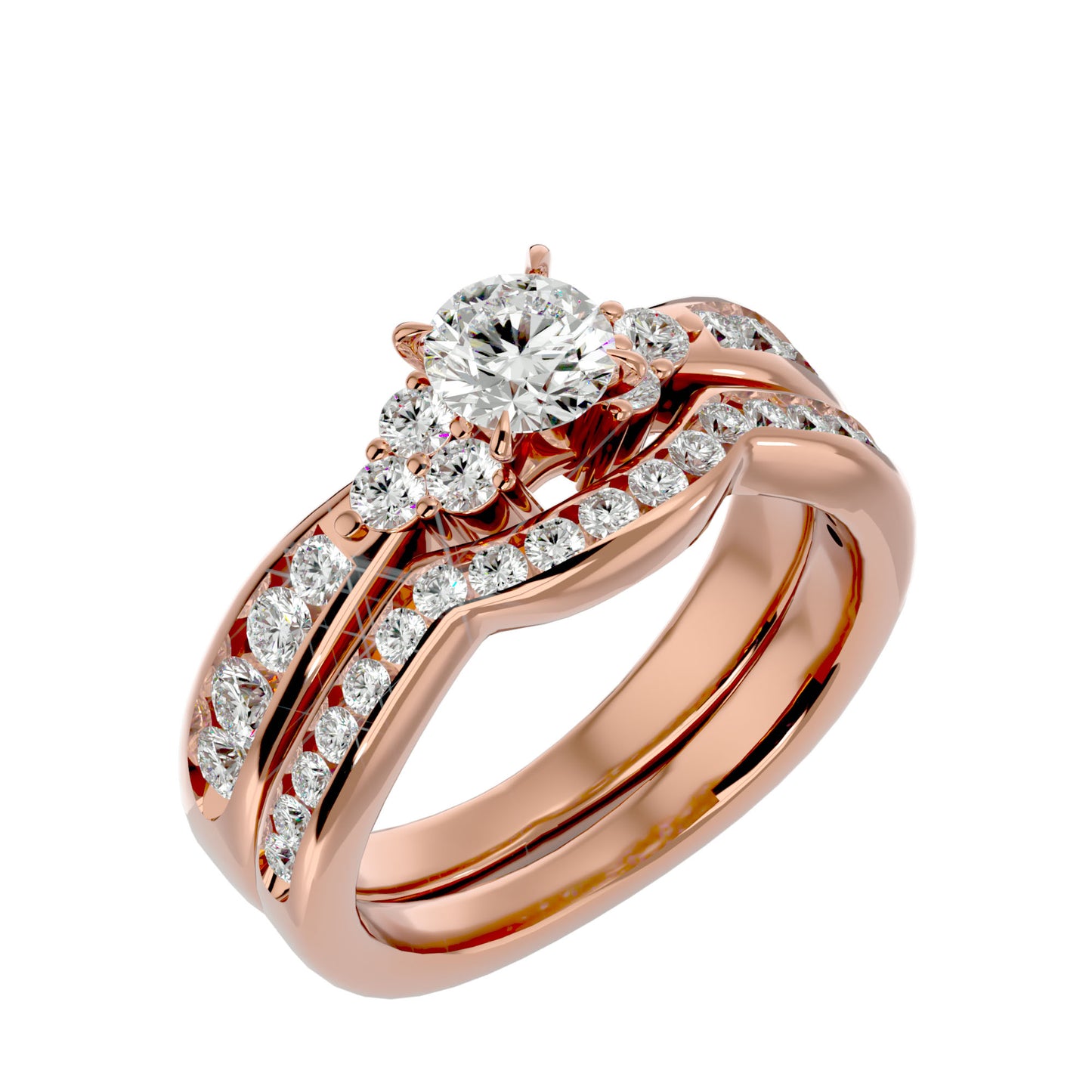 Iconique Beautiful Solitaire Band-1.53 Ct Round Diamond Gold Ring