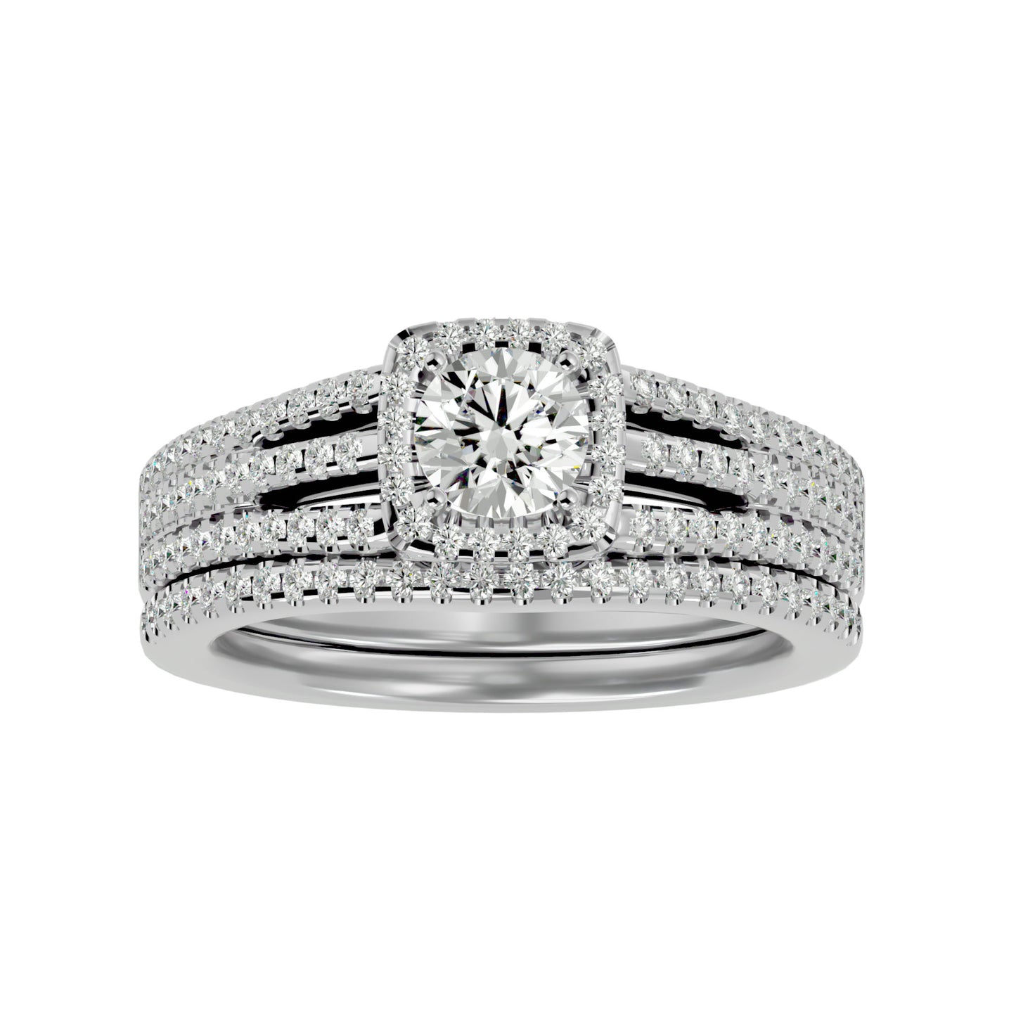 Iconique Beautiful Solitaire Band-1.13 Ct Round Diamond Gold Ring