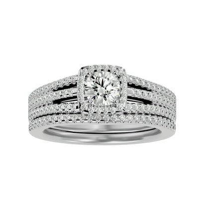 Iconique Beautiful Solitaire Band-1.13 Ct Round Diamond Gold Ring