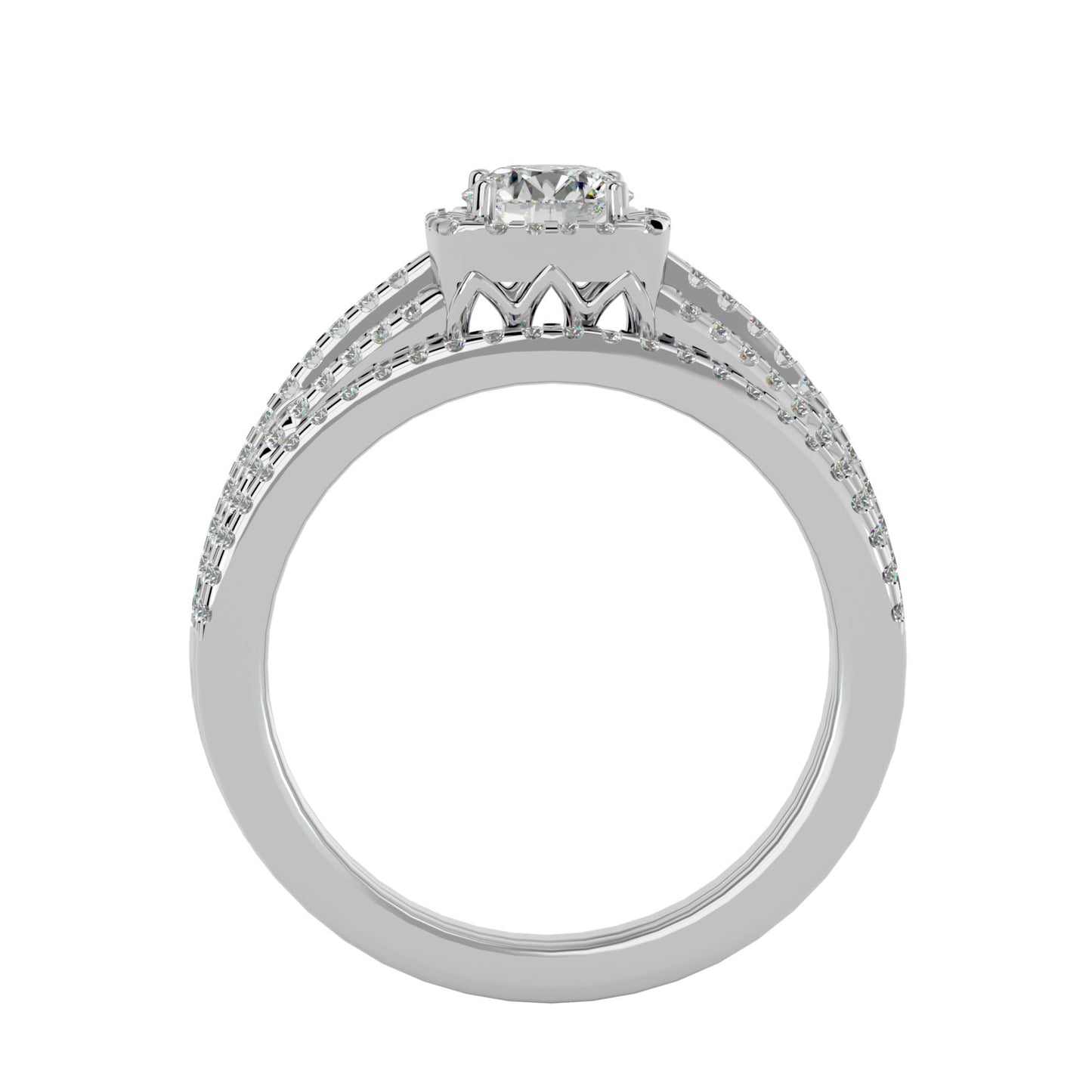 Iconique Beautiful Solitaire Band-1.13 Ct Round Diamond Gold Ring